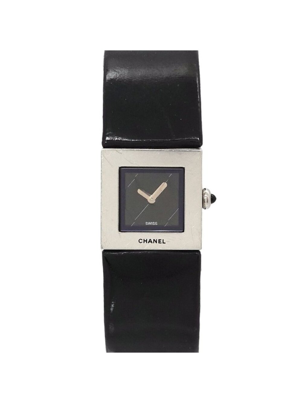 Chanel Quilted Vintage Watch Black Quartz